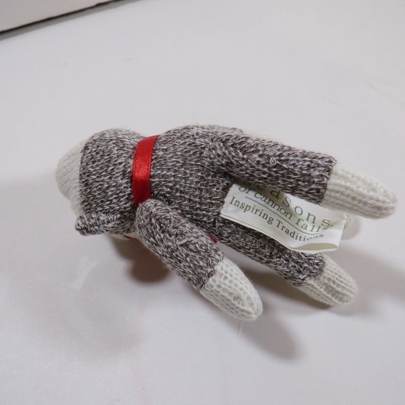 Sock Monkey 5.5" tall Soft squishable stuffed animal with flexible arms - Picture 3 of 8